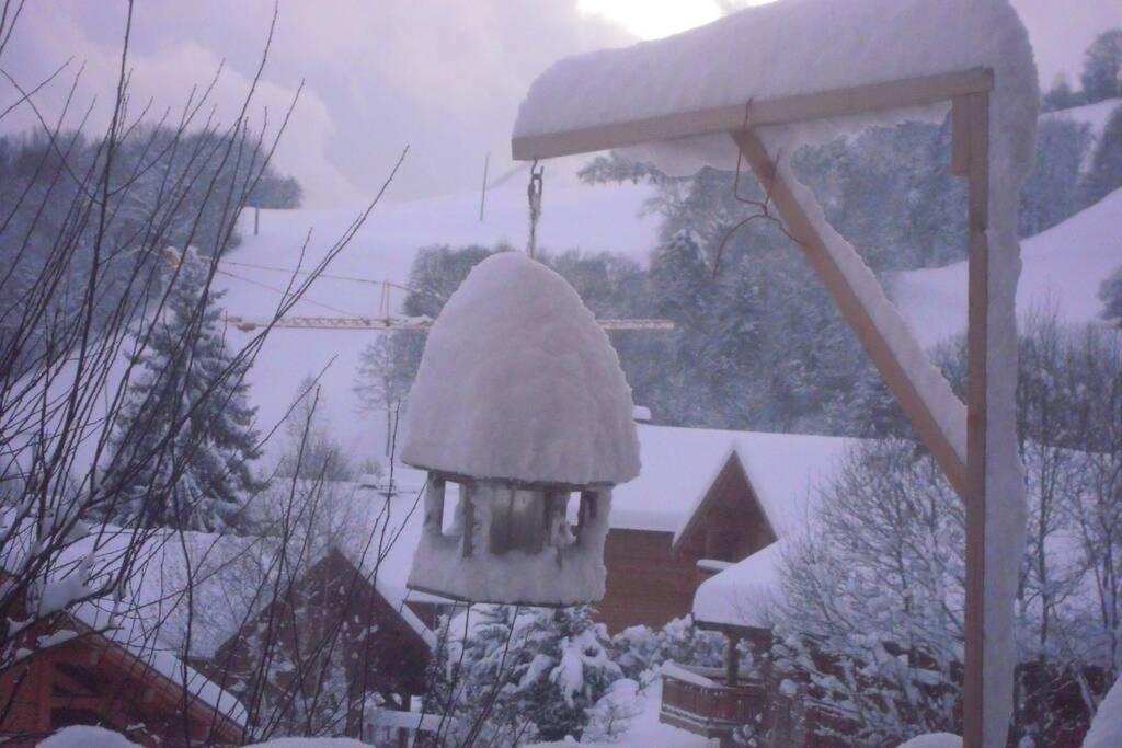 Ferienwohnung A4 Km De Megeve Tres Joli Studio Avec Jacuzzi ,Vue Sur Les Montagnes Au Calme Praz-sur-Arly Exterior foto