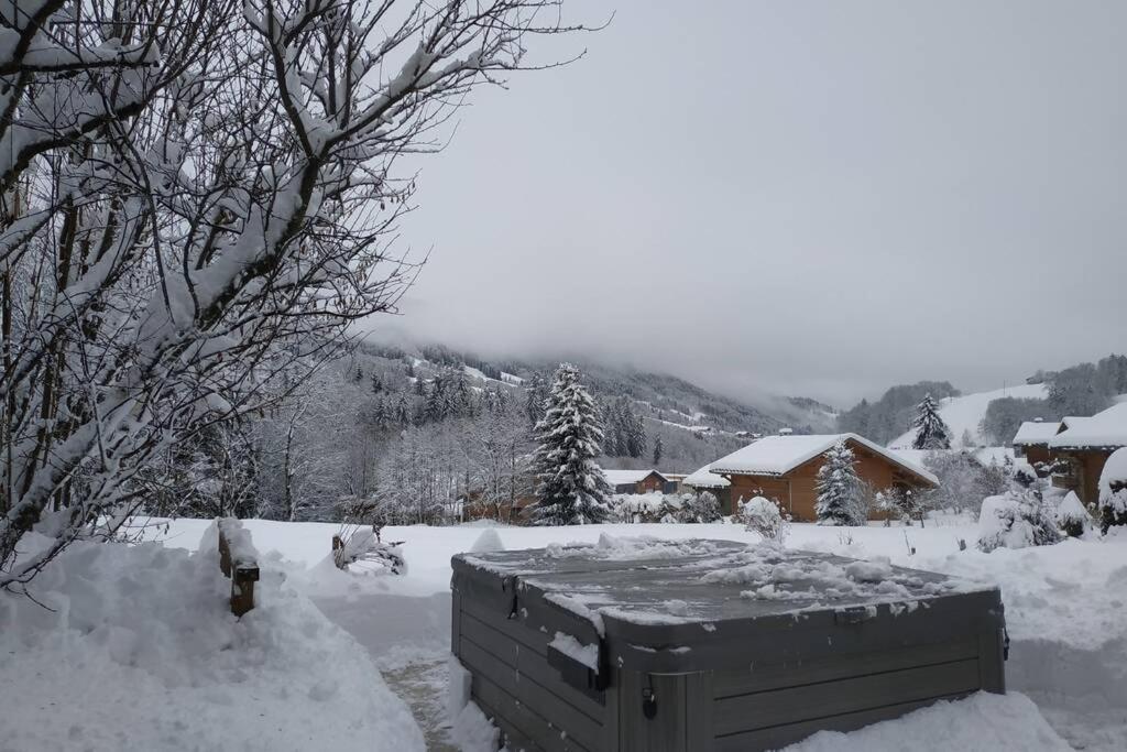 A4 Km De Megeve Tres Joli Studio Avec Jacuzzi ,Vue Sur Les Montagnes Au Calme Praz-sur-Arly Exterior foto