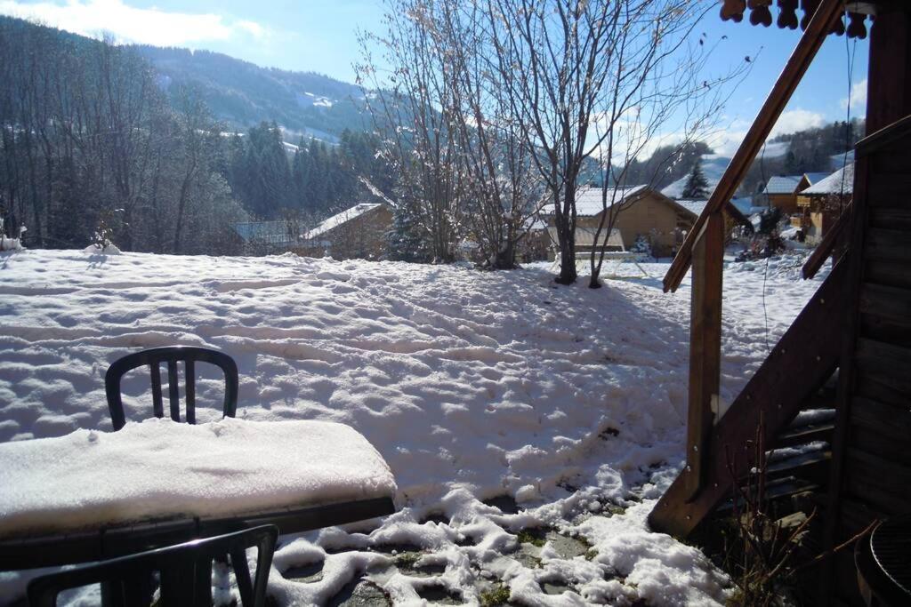 A4 Km De Megeve Tres Joli Studio Avec Jacuzzi ,Vue Sur Les Montagnes Au Calme Praz-sur-Arly Exterior foto