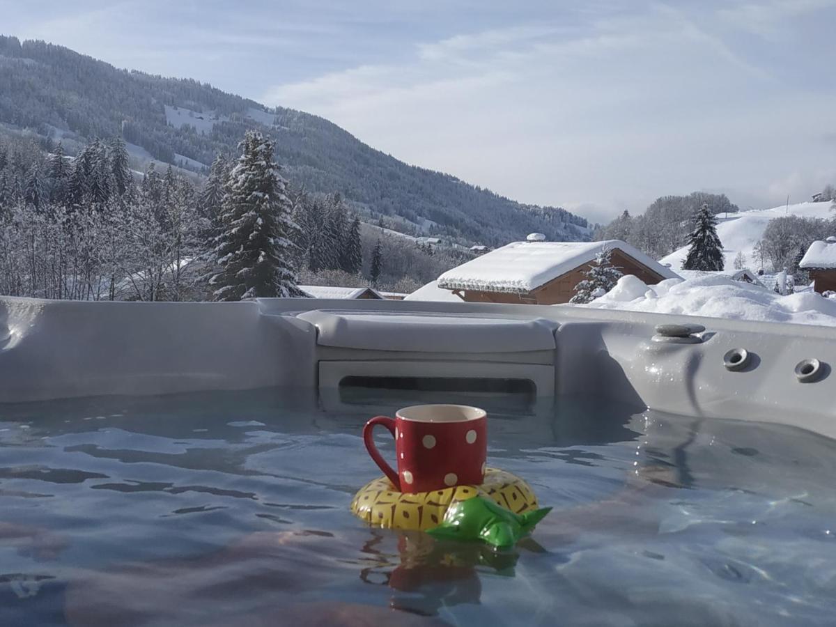 A4 Km De Megeve Tres Joli Studio Avec Jacuzzi ,Vue Sur Les Montagnes Au Calme Praz-sur-Arly Exterior foto